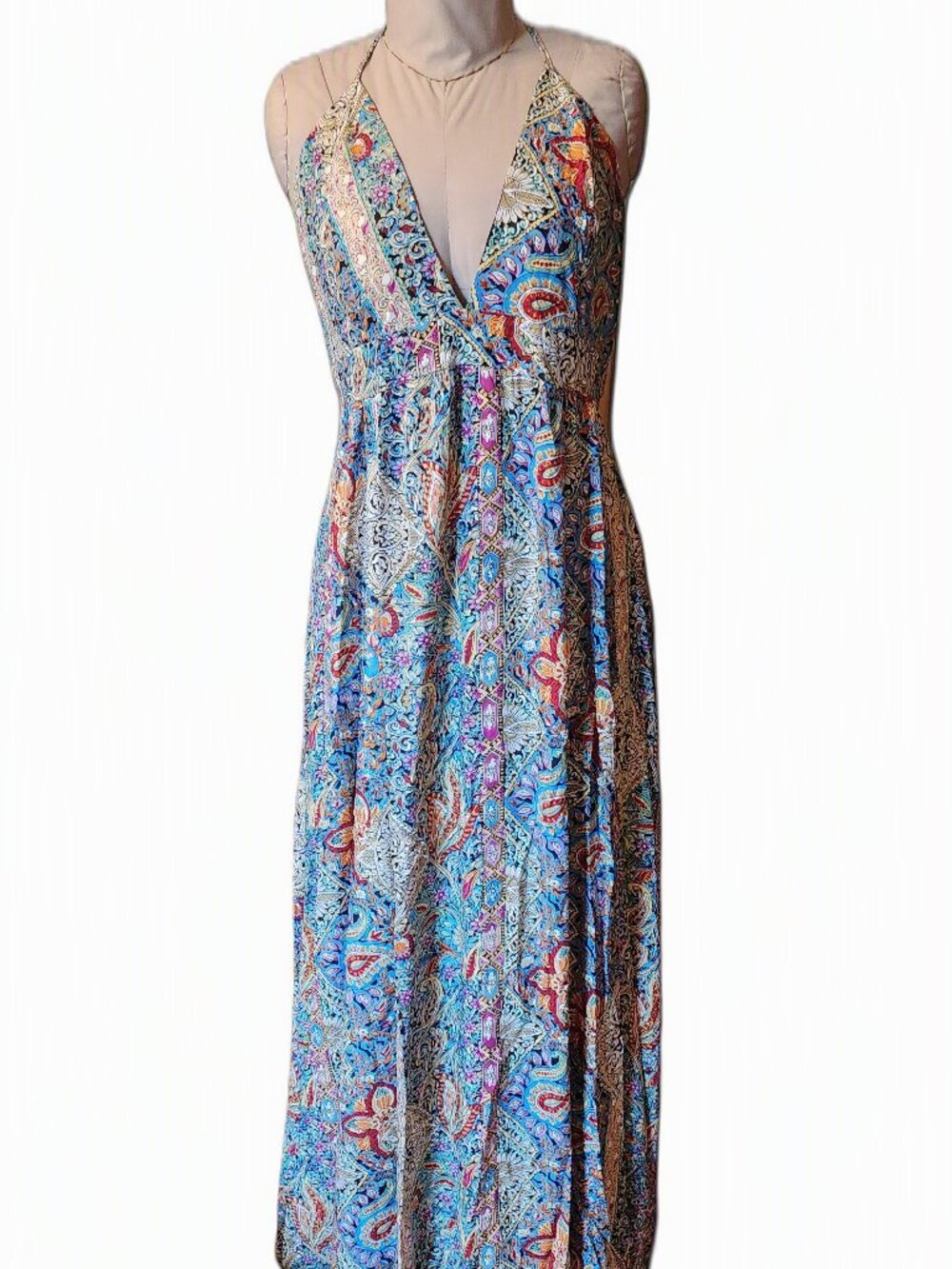Beautiful Never-Worn Multi-Color Maxi Dress, size L